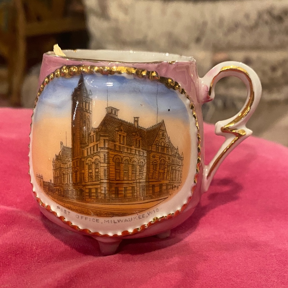 Vintage Milwaukee Post Office Decorative Mug with matches and strike